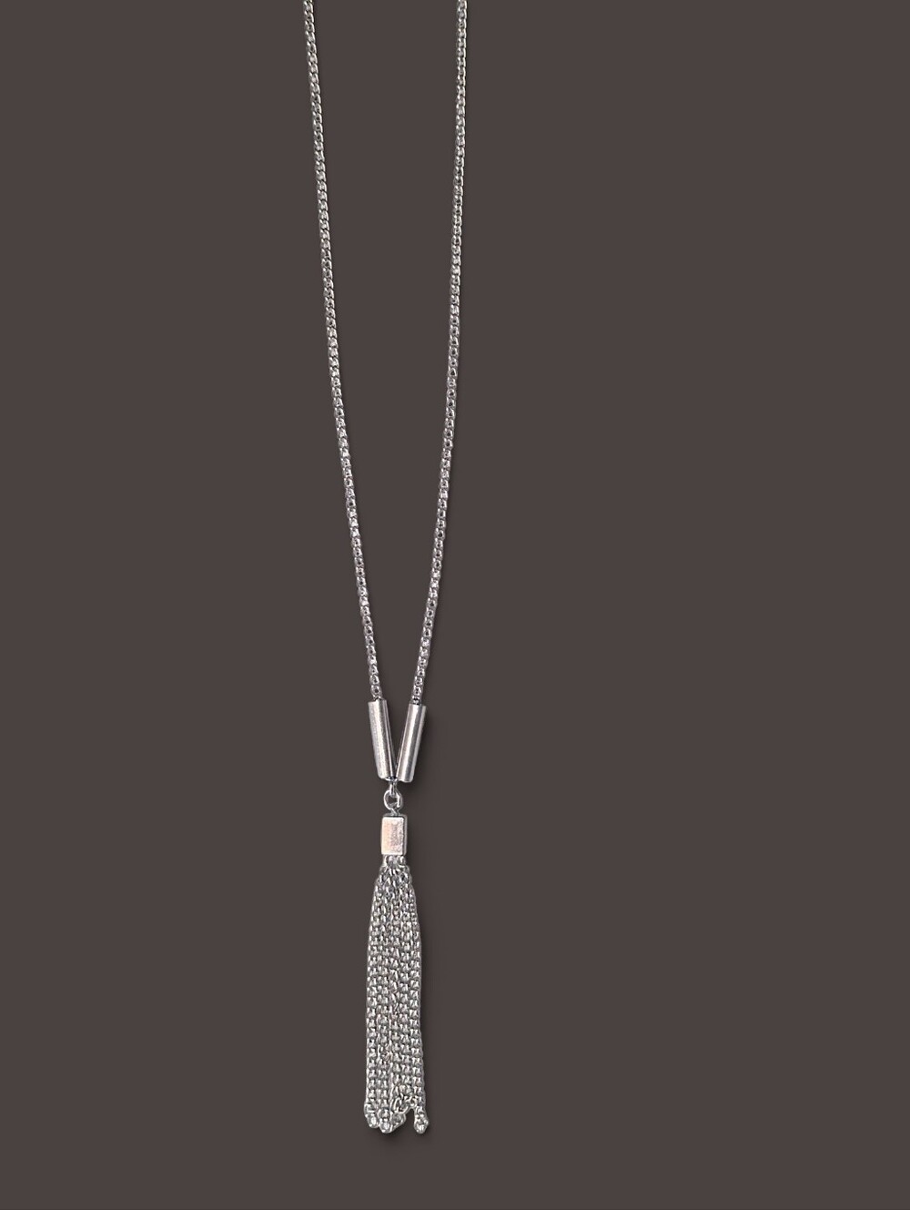 Vintage Silver Tassel Pendant Necklace - Women's Jewelry